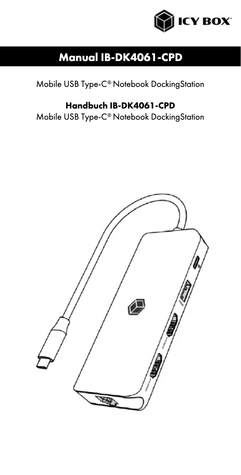 Page 1 de la notice Manuel utilisateur Icy Box IB-DK4061-CPD