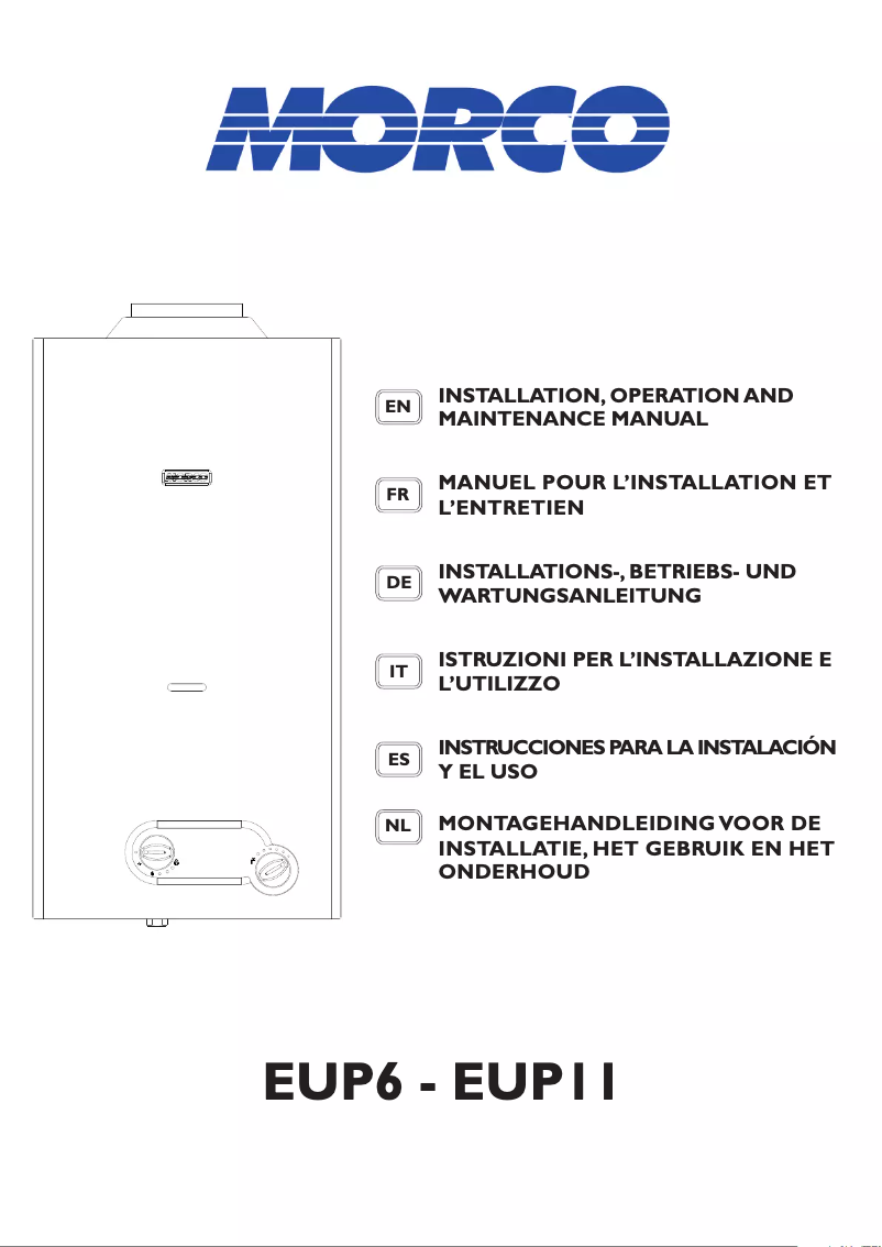 Page 1 de la notice Manuel utilisateur Morco EUP6
