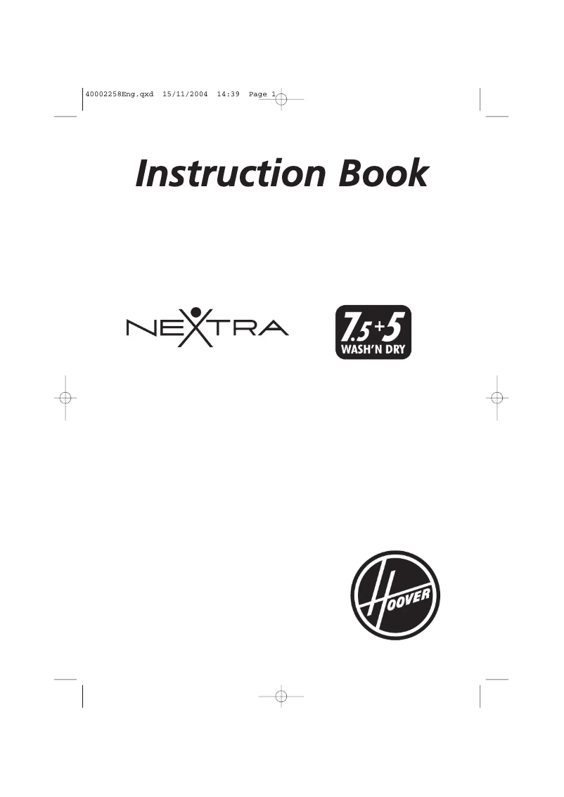 Page n°1 - Manuel utilisateur Hoover Nextra HNWF6167-86S