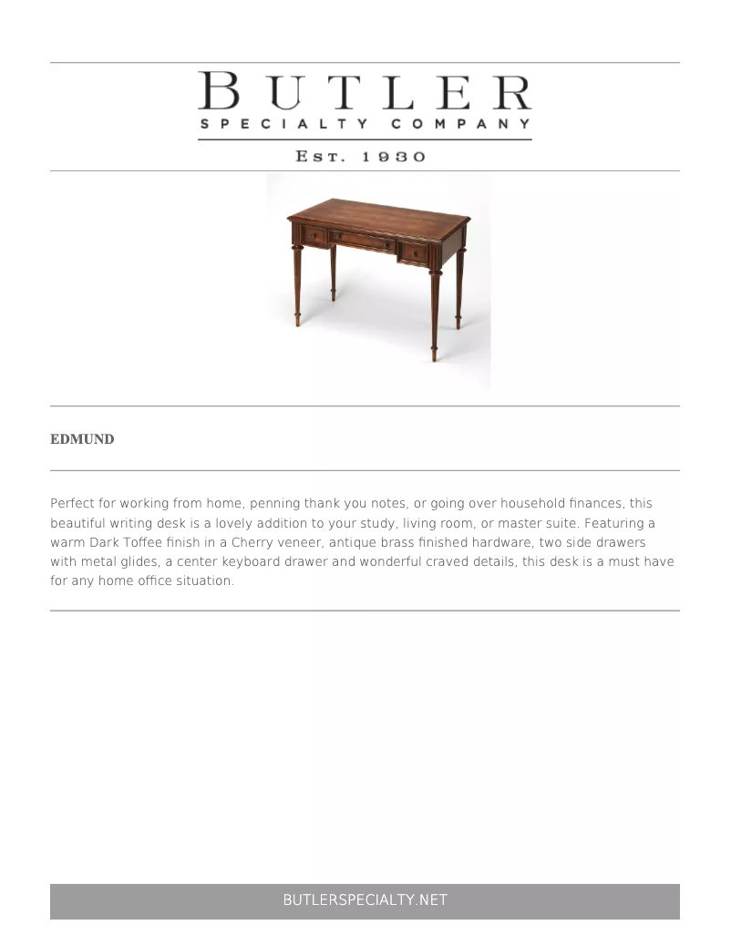 Page 1 de la notice Manuel utilisateur Butler Edmund 3746236