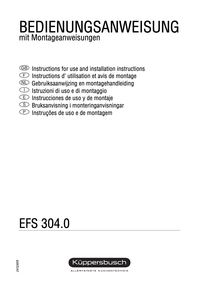 Image de la première page du manuel de l'appareil EFS 304.0
