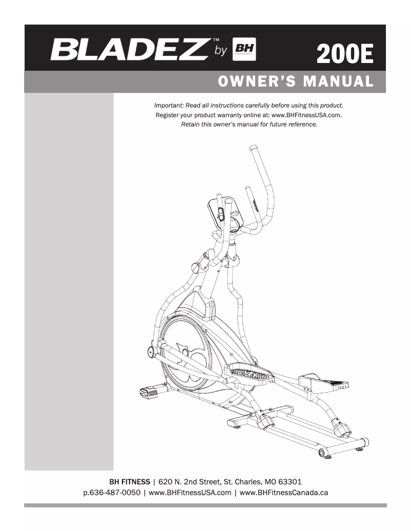 Image de la première page du manuel de l'appareil 200E