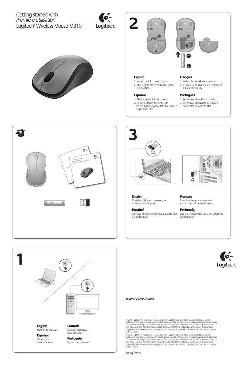 Page n°1 - Manuel utilisateur Logitech M310