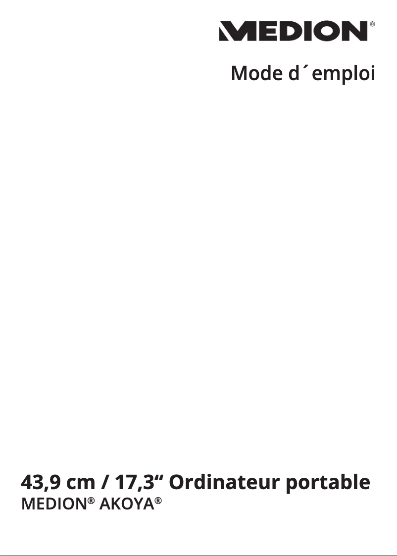 Page 1 de la notice Manuel utilisateur Medion Akoya P7641 MD 99627