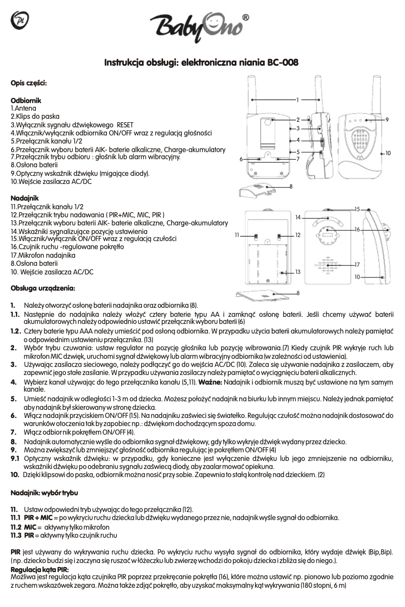 Página 1 del manual Manual de usuario BabyOno 196 BC-008