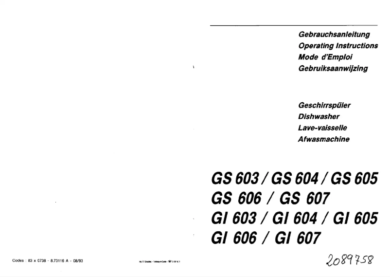 Page n°1 - Manuel utilisateur Elektra Bregenz GI 603 B