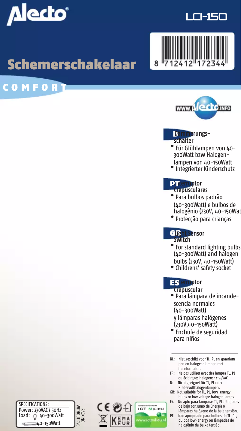 First page image of the manual for LCI-150