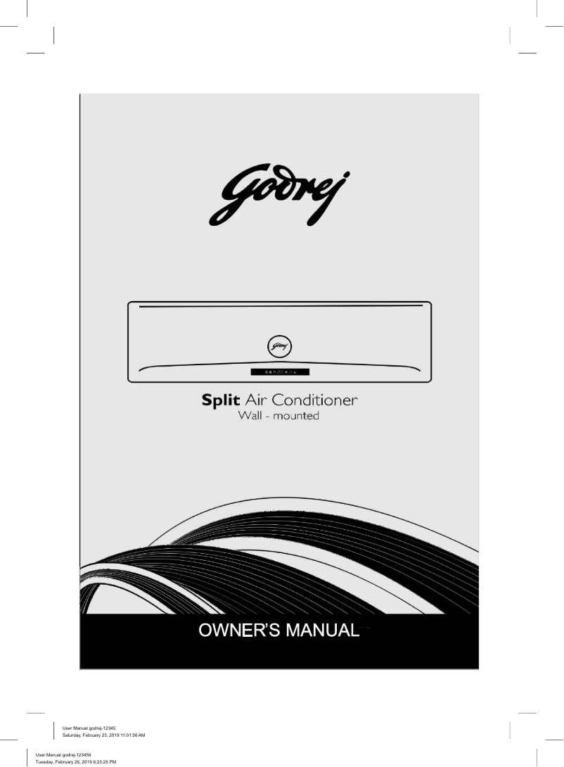 Page n°1 - Manuel utilisateur Godrej GSC 12NTC3-WTA