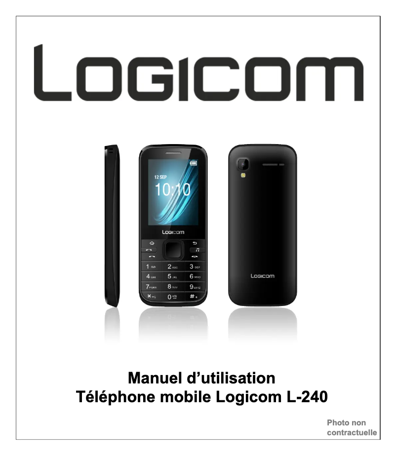 Page 1 de la notice Manuel utilisateur Logicom L-240