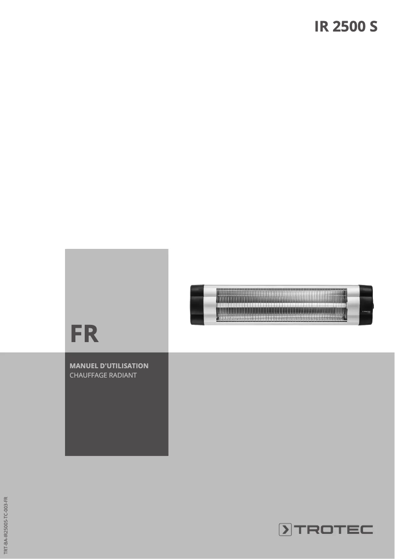 Page n°1 - Manuel utilisateur Trotec IR 2500 S