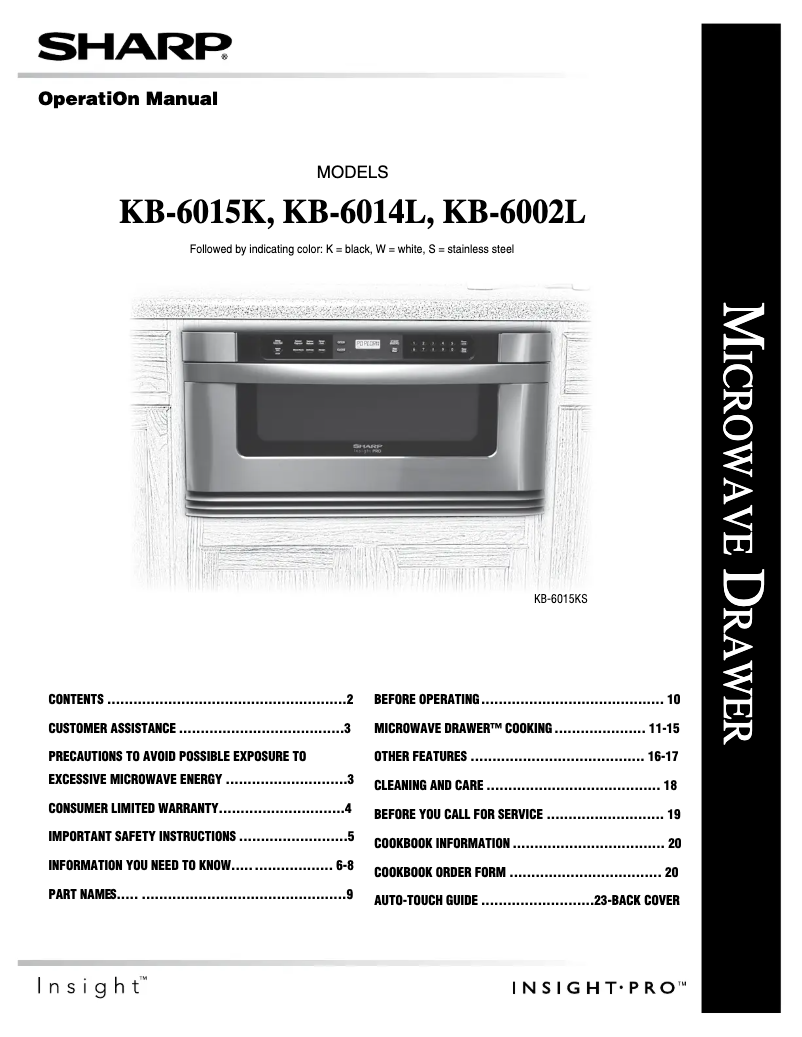 Page 1 de la notice Manuel utilisateur Sharp KB-6002L