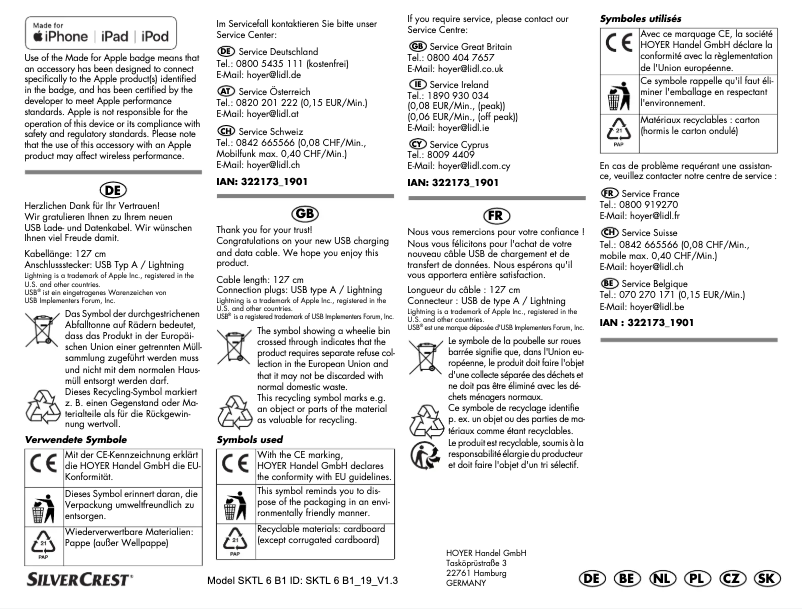 Image de la première page du manuel de l'appareil SKTL 6 B1