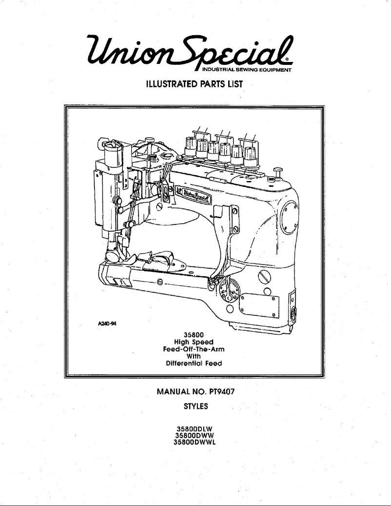 Page 1 de la notice Manuel utilisateur Union Special 35800DWWL