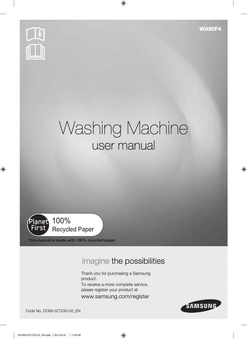 Page 1 de la notice Manuel utilisateur Samsung WA90F4