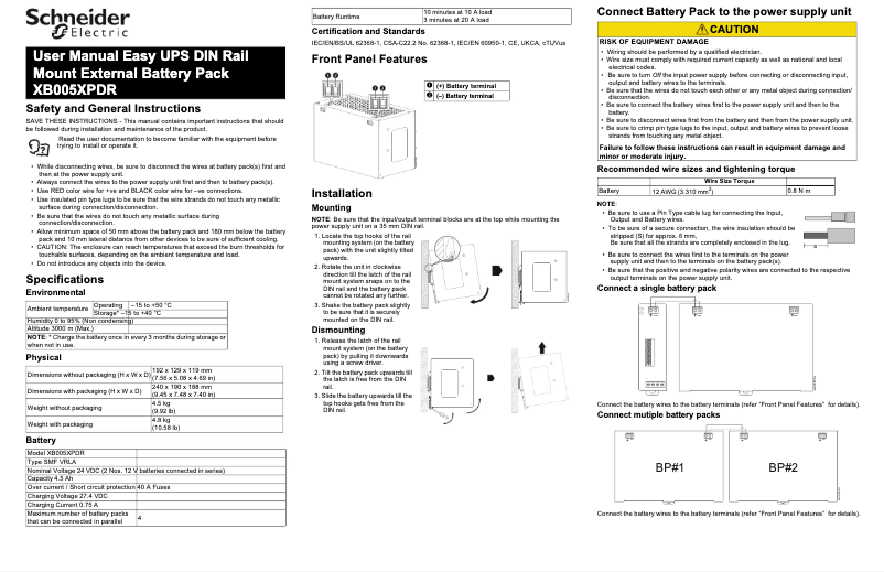 Página 1 del manual Manual de usuario APC XB005XPDR