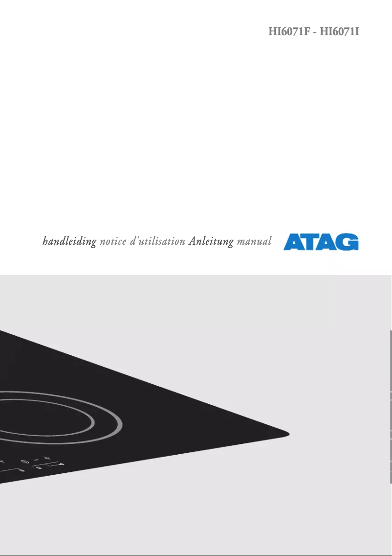 Page n°1 - Manuel utilisateur Atag HI6071I