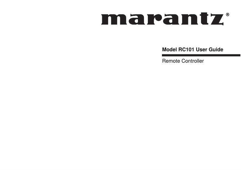 Page 1 de la notice Manuel utilisateur Marantz RC101M