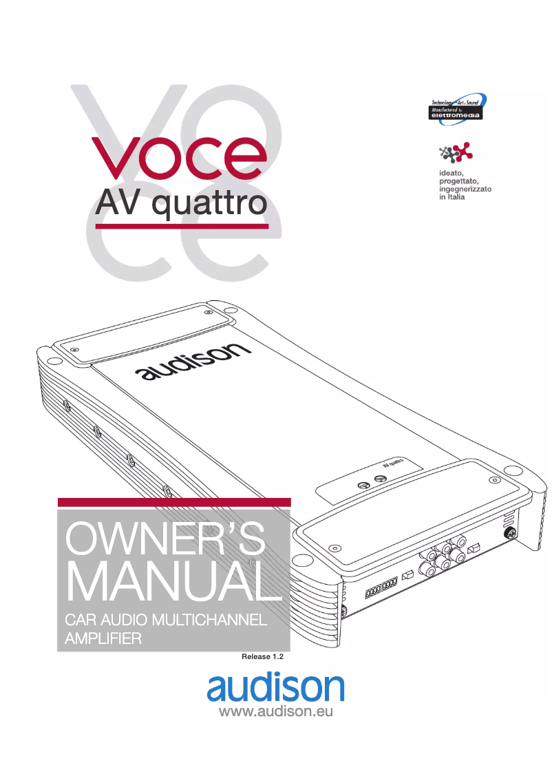 Page 1 de la notice Manuel utilisateur Audison VOCE AV quattro