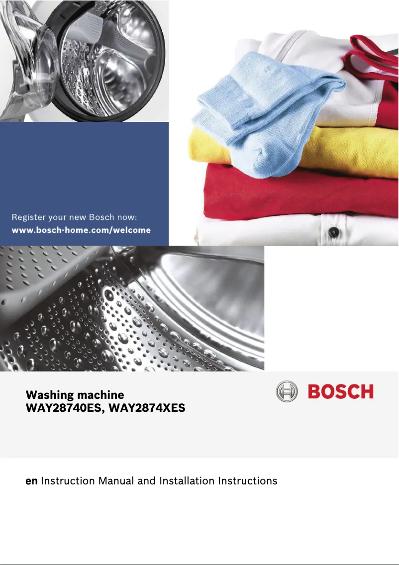 Page 1 de la notice Manuel utilisateur Bosch WAY28740ES