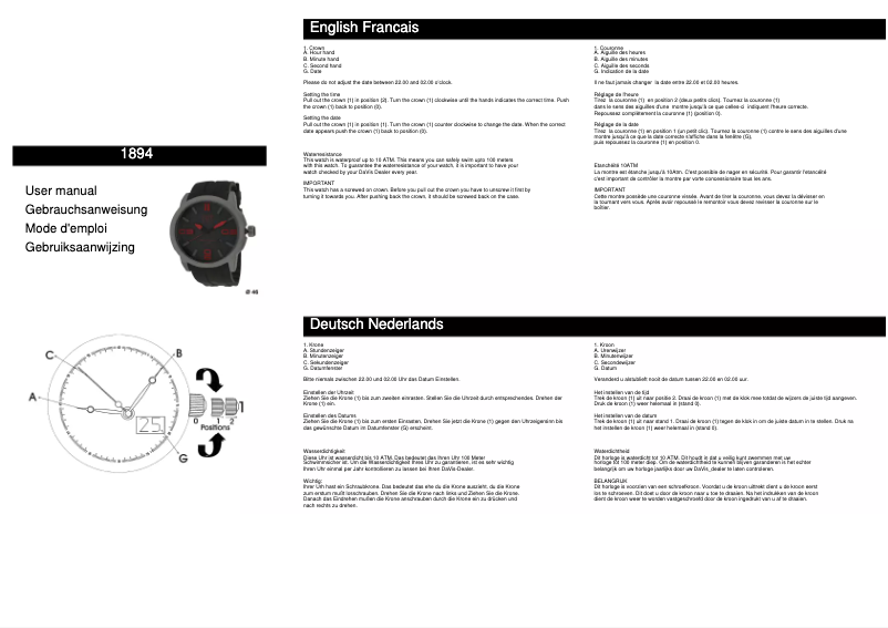 Page n°1 - Manuel utilisateur Davis 1894
