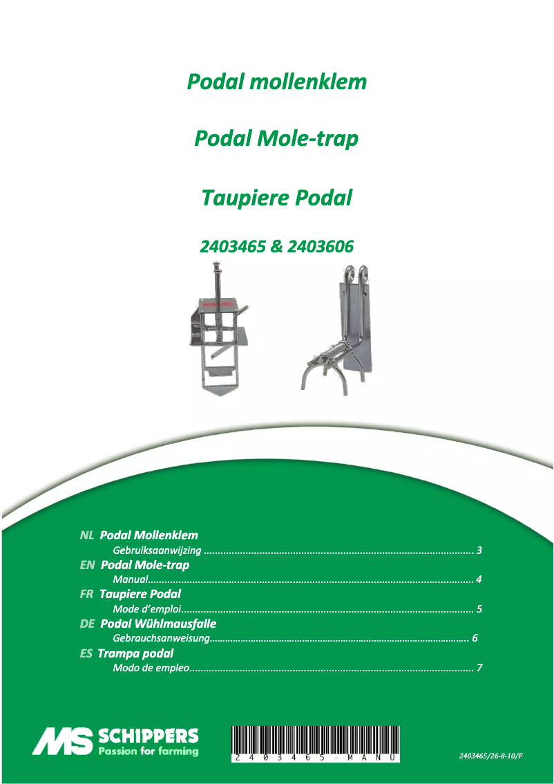 Page 1 de la notice Manuel utilisateur Schippers Podal Mini