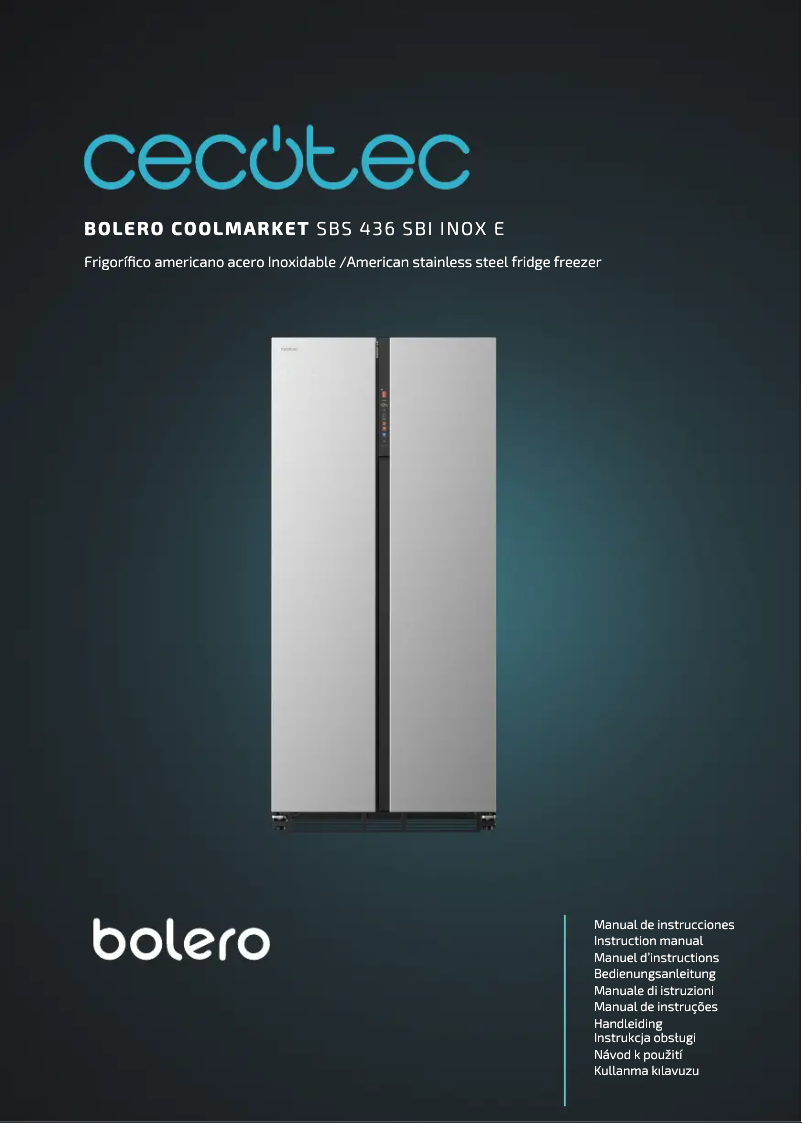 Page 1 de la notice Manuel utilisateur Cecotec Bolero CoolMarket SBS 436 SBI