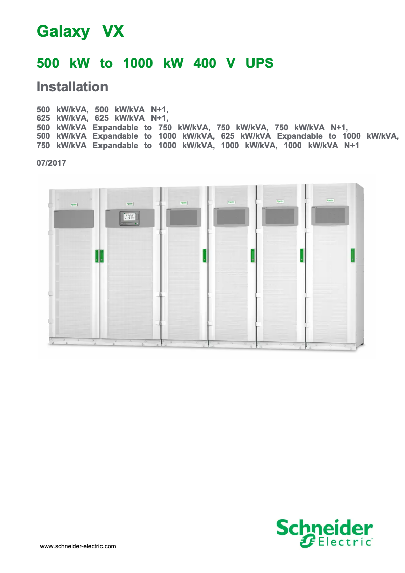 Page 1 de la notice Manuel utilisateur APC Galaxy VX