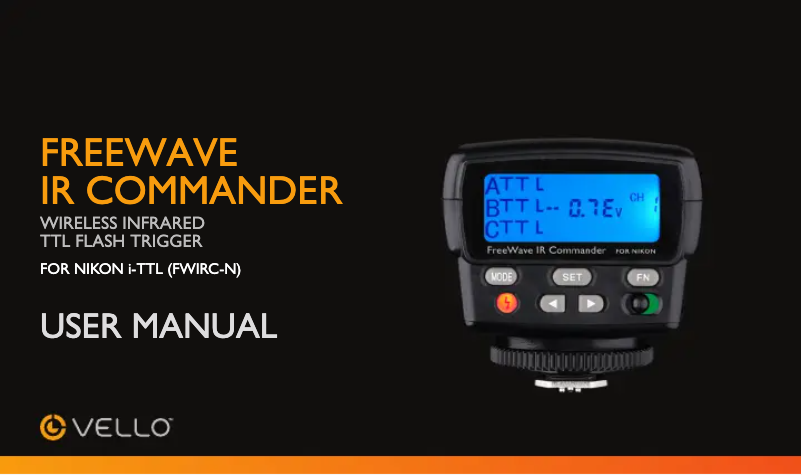 Page n°1 - Manuel utilisateur Vello FreeWave IR Commander