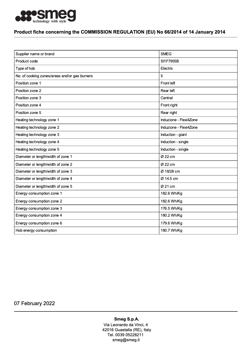Page n°1 - Brochure Smeg SI1F7955B