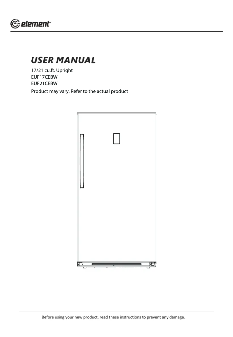 Page 1 de la notice Manuel utilisateur Element EUF17CEBW