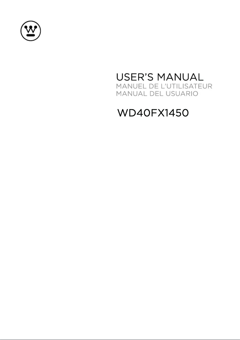 Page n°1 - Manuel utilisateur Westinghouse WD40FX1140