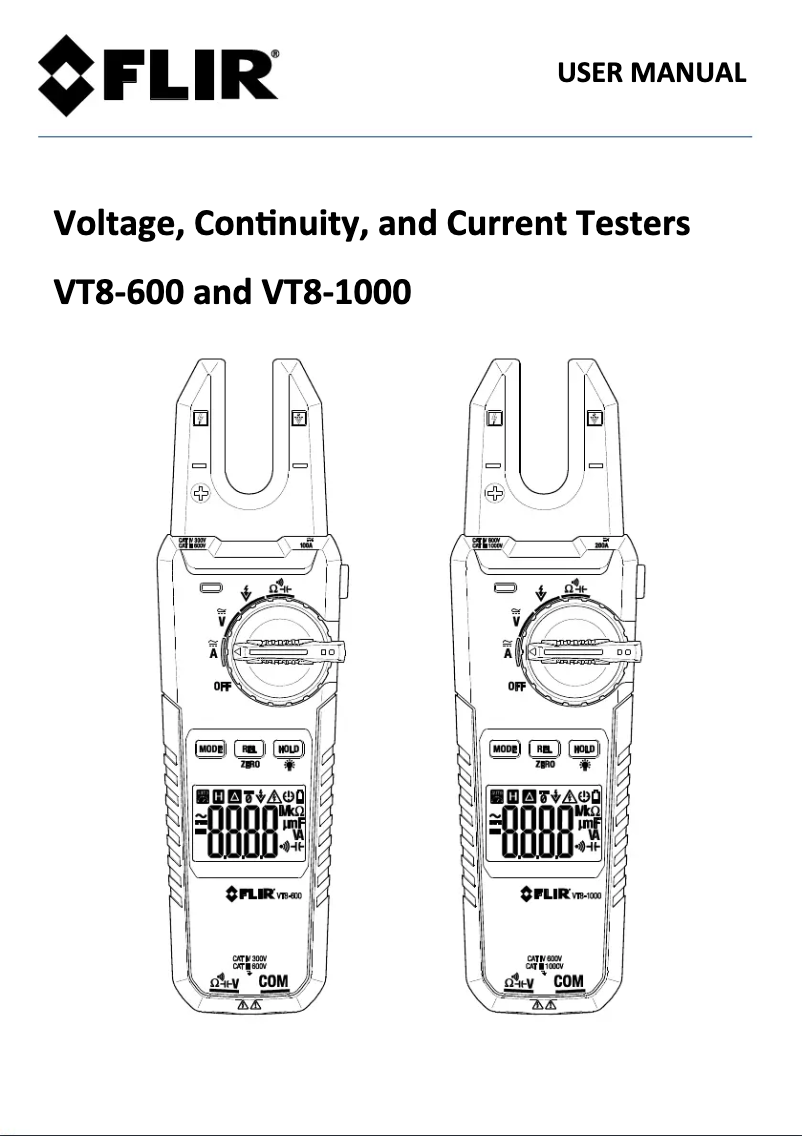 Page 1 de la notice Manuel utilisateur FLIR VT8-600