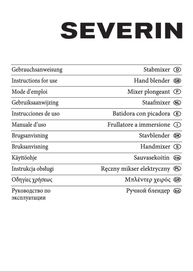 Page 1 de la notice Manuel utilisateur Severin SM 3730