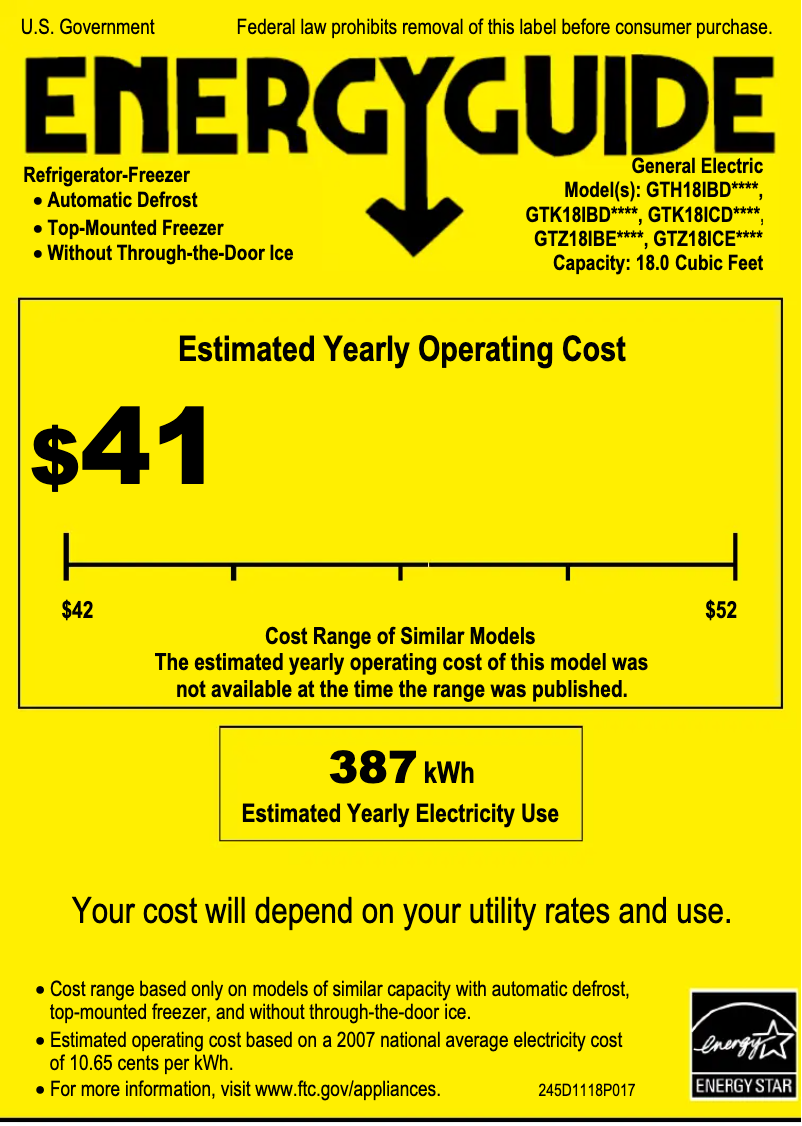 Image de la première page du manuel de l'appareil GTH18IBDWW