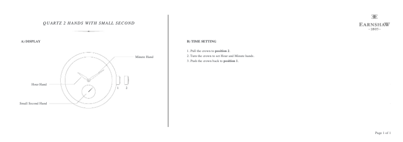 Page 1 de la notice Manuel utilisateur Earnshaw Lady Australis ES-8098-04