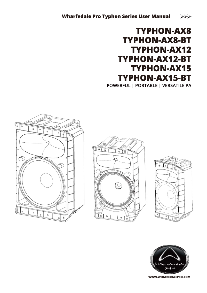 Page 1 de la notice Manuel utilisateur Wharfedale TYPHON-AX8