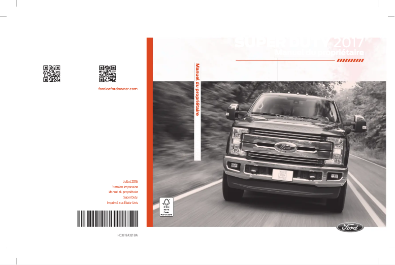 Page 1 de la notice Manuel utilisateur Ford F-450 (2017)