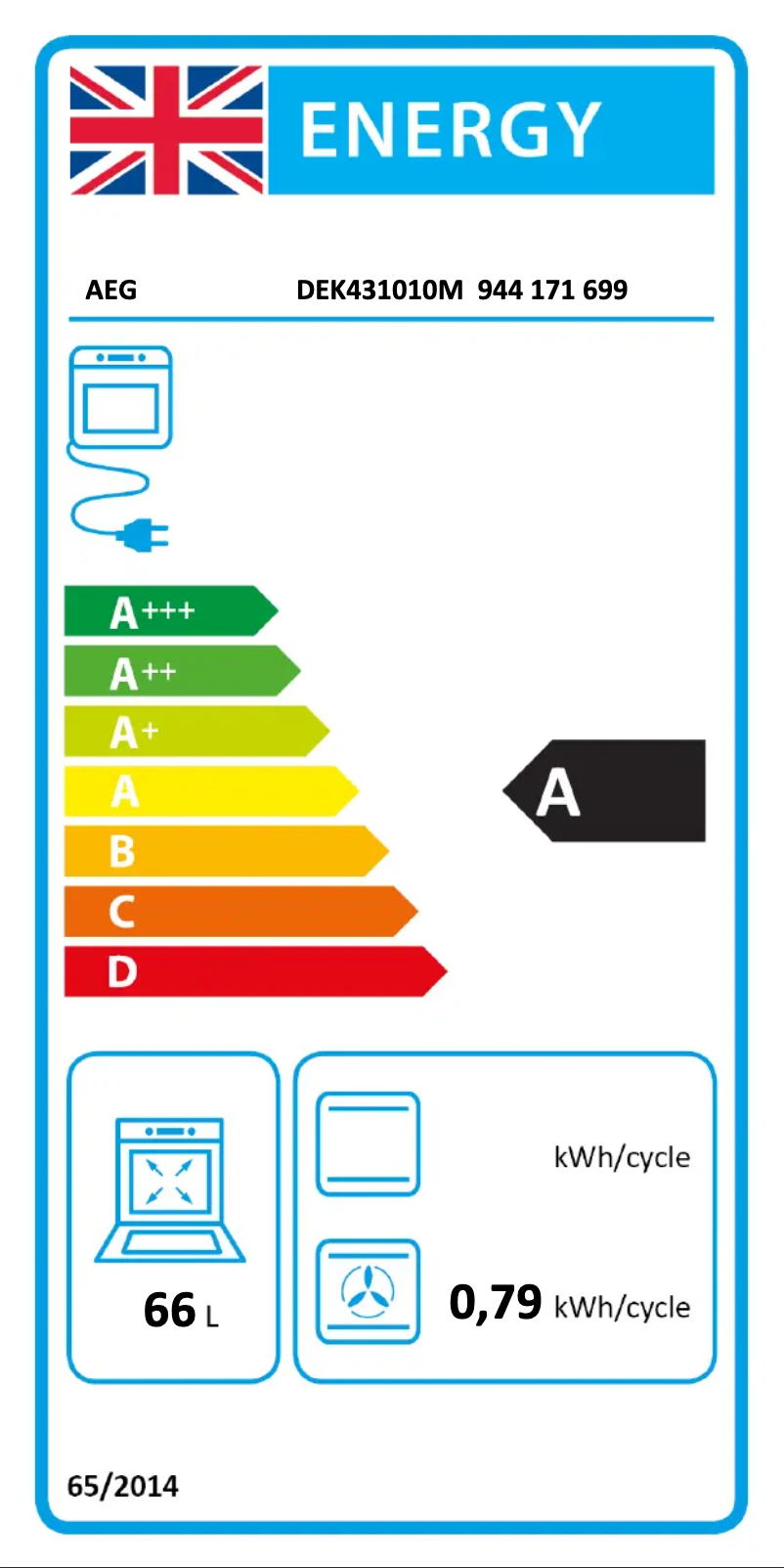 Página 1 del manual Etiqueta energética AEG DEK431010M