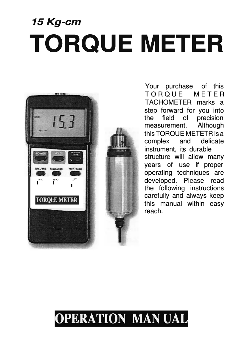 Image de la première page du manuel de l'appareil PCE-TM 80