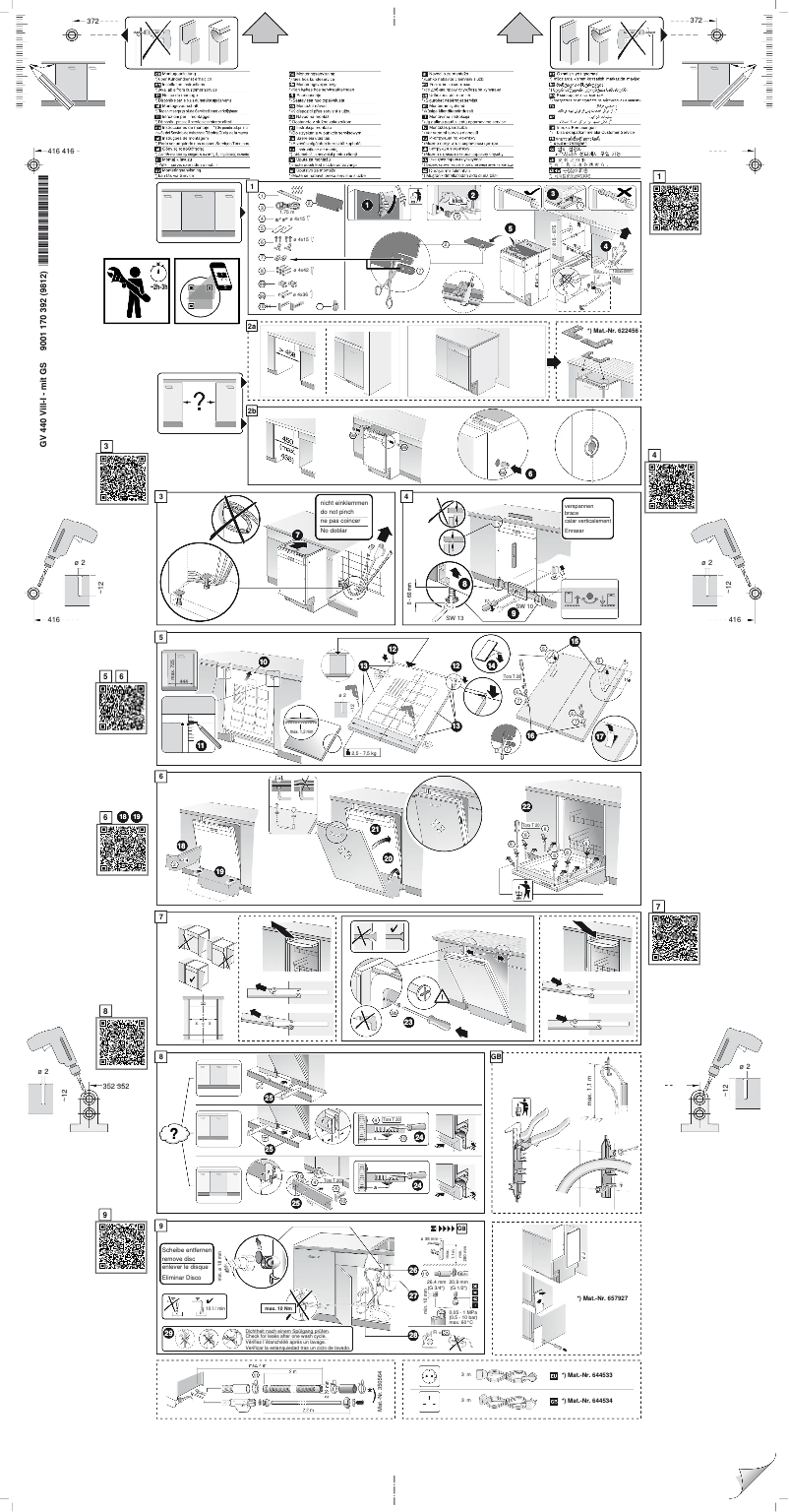 Page 1 de la notice Guide d'installation Bosch SPV53N10EU