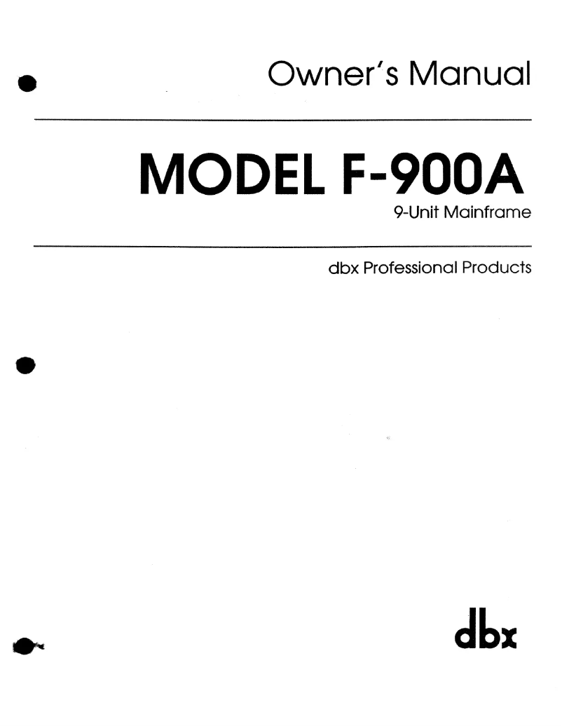 Image de la première page du manuel de l'appareil F-900A