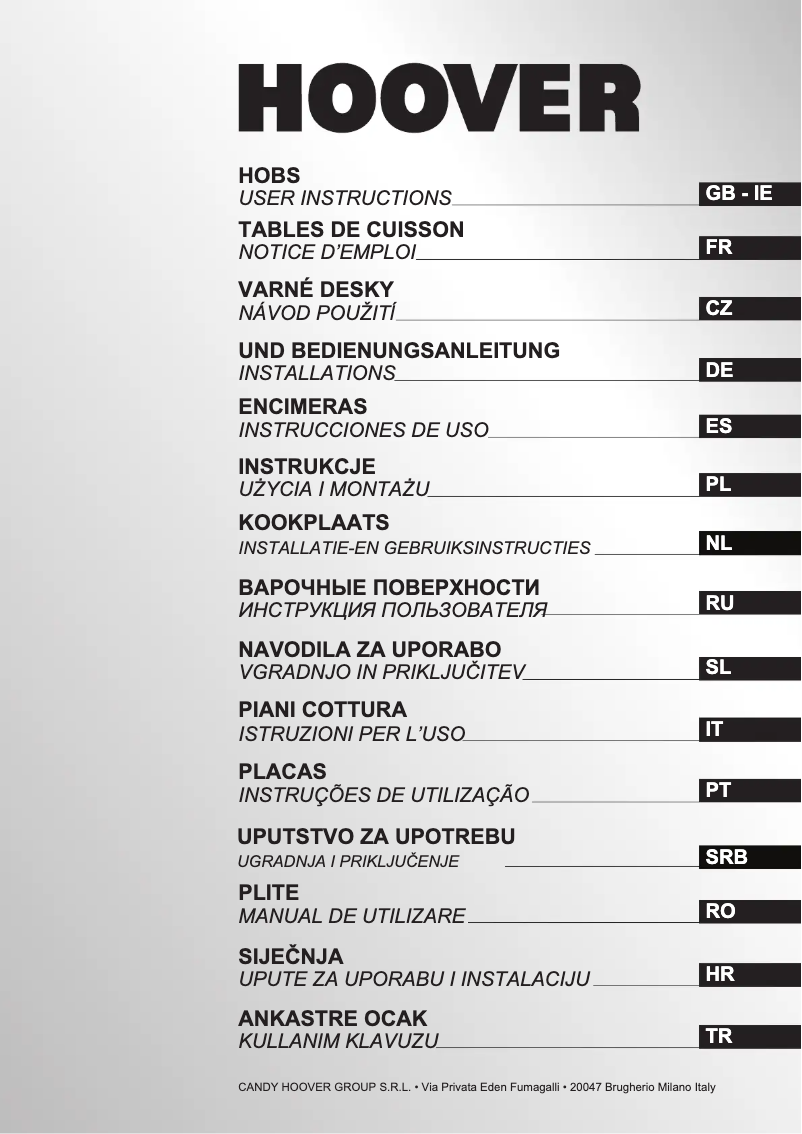 Page n°1 - Manuel utilisateur Hoover HGV64SB