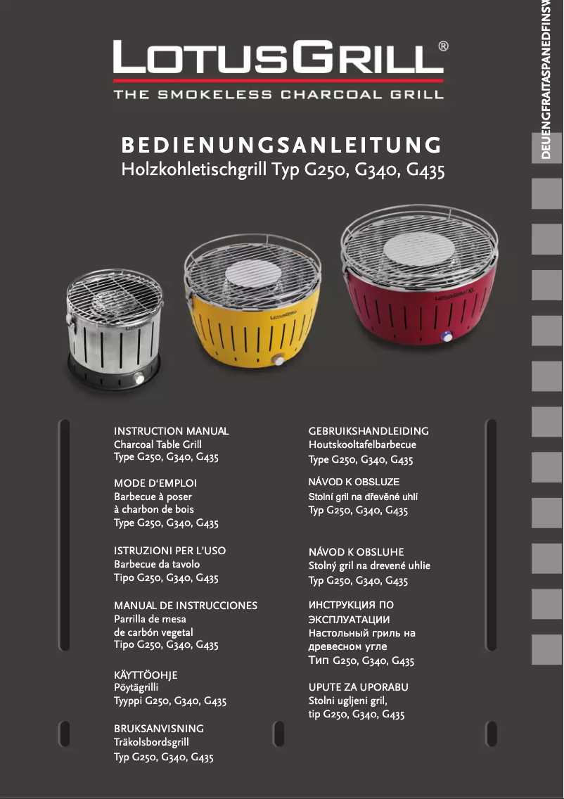 Page 1 de la notice Manuel utilisateur LotusGrill G340