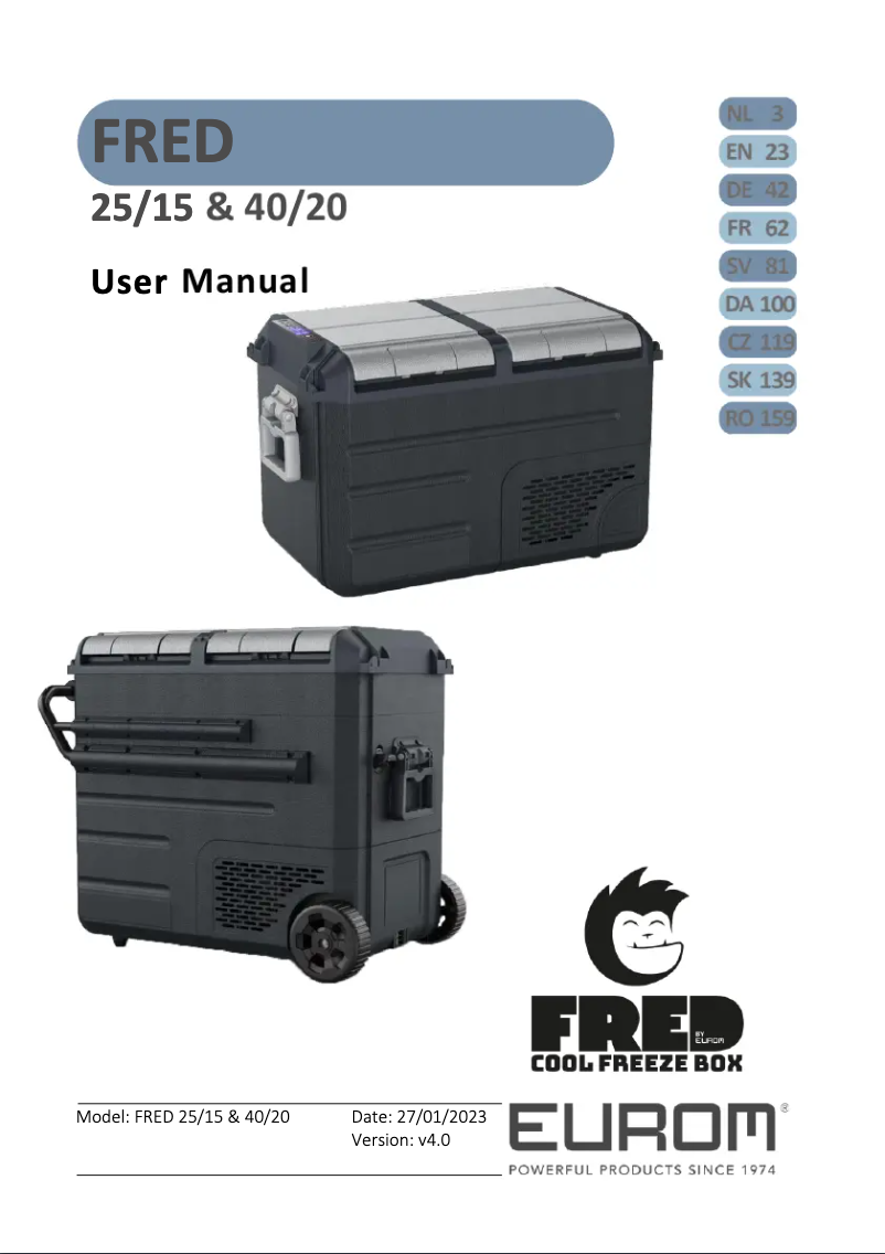 Page 1 de la notice Manuel utilisateur Eurom Double Fred