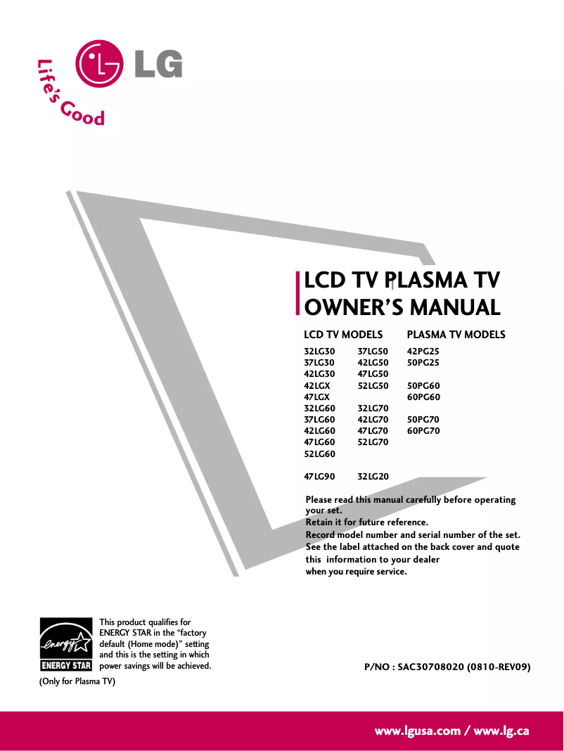 Page n°1 - Manuel utilisateur LG 3270
