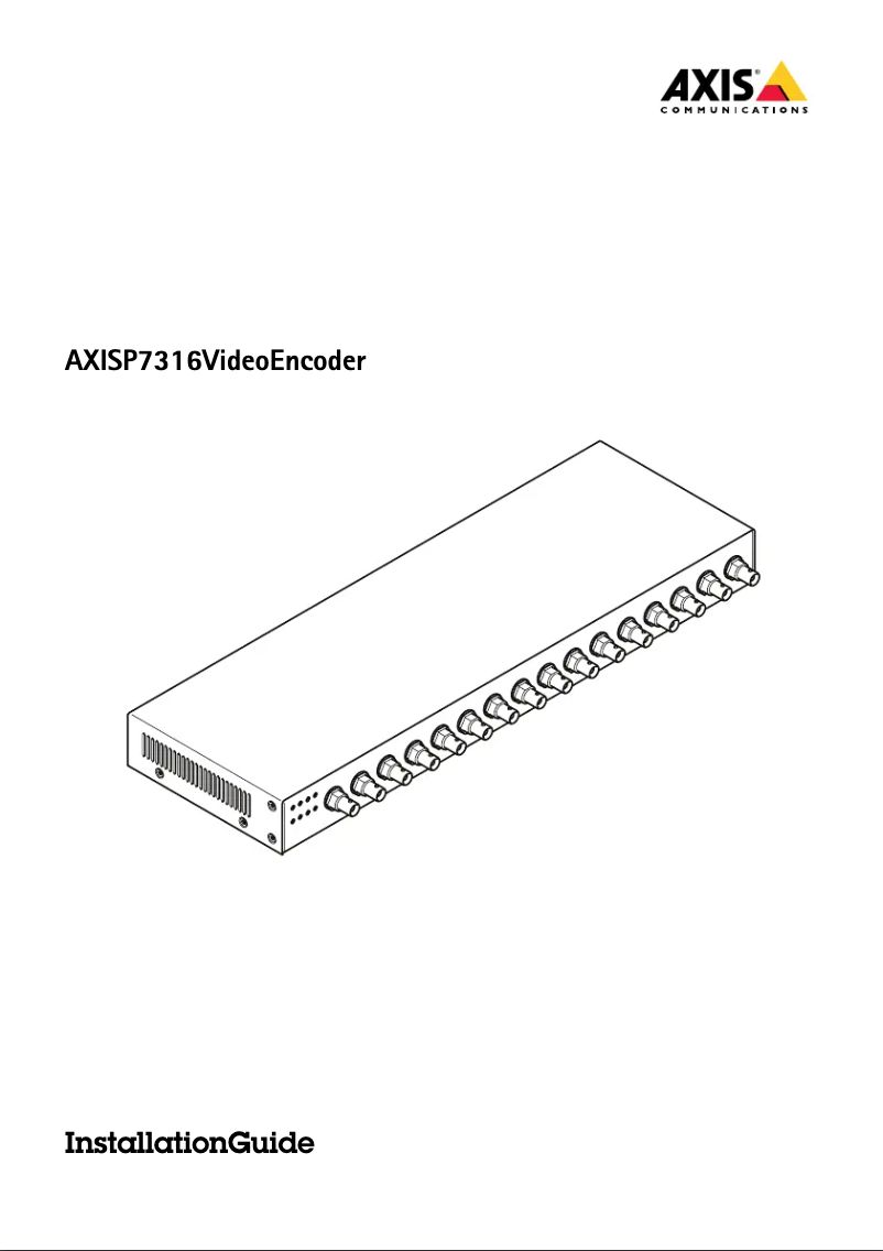 Page n°1 - Manuel utilisateur Axis P7316