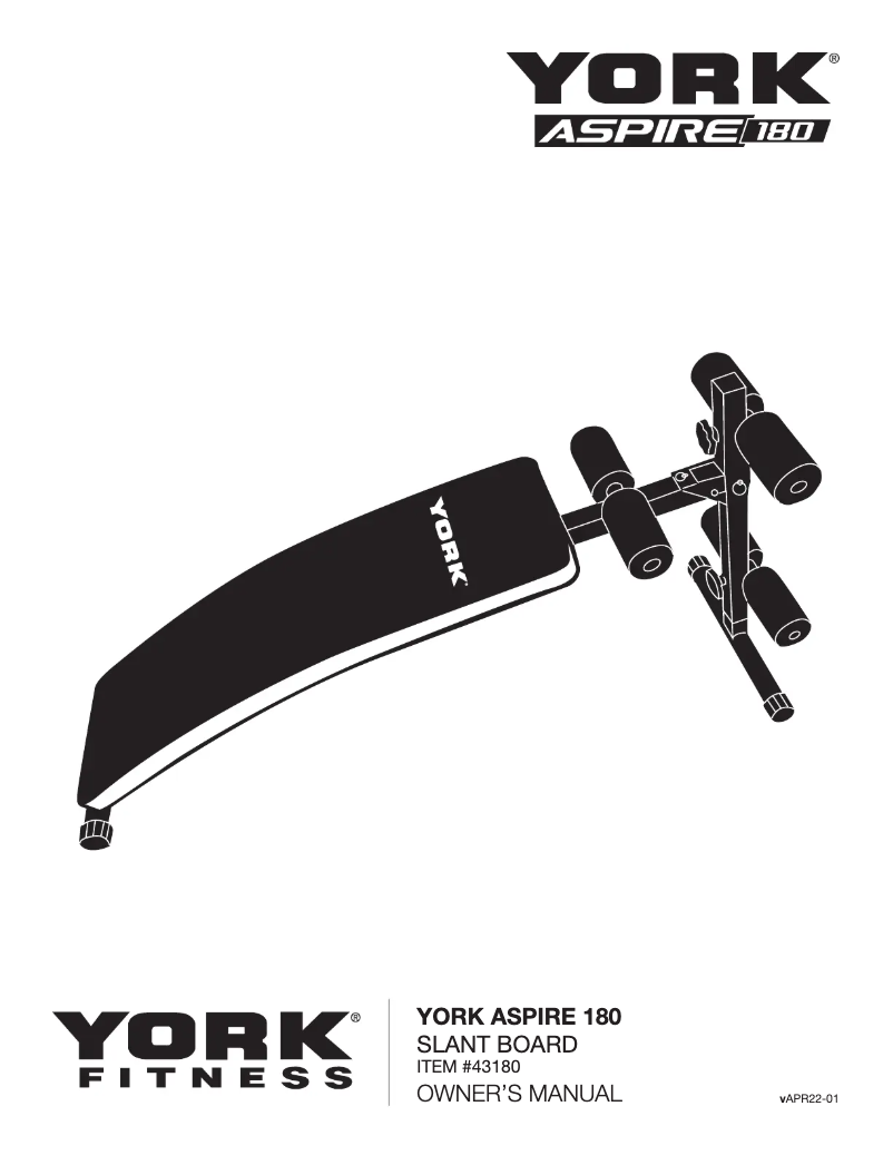 Page 1 de la notice Manuel utilisateur York Fitness Aspire 180