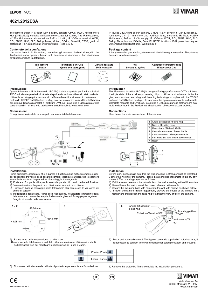 Image de la première page du manuel de l'appareil ELVOX 4621.2812ESA