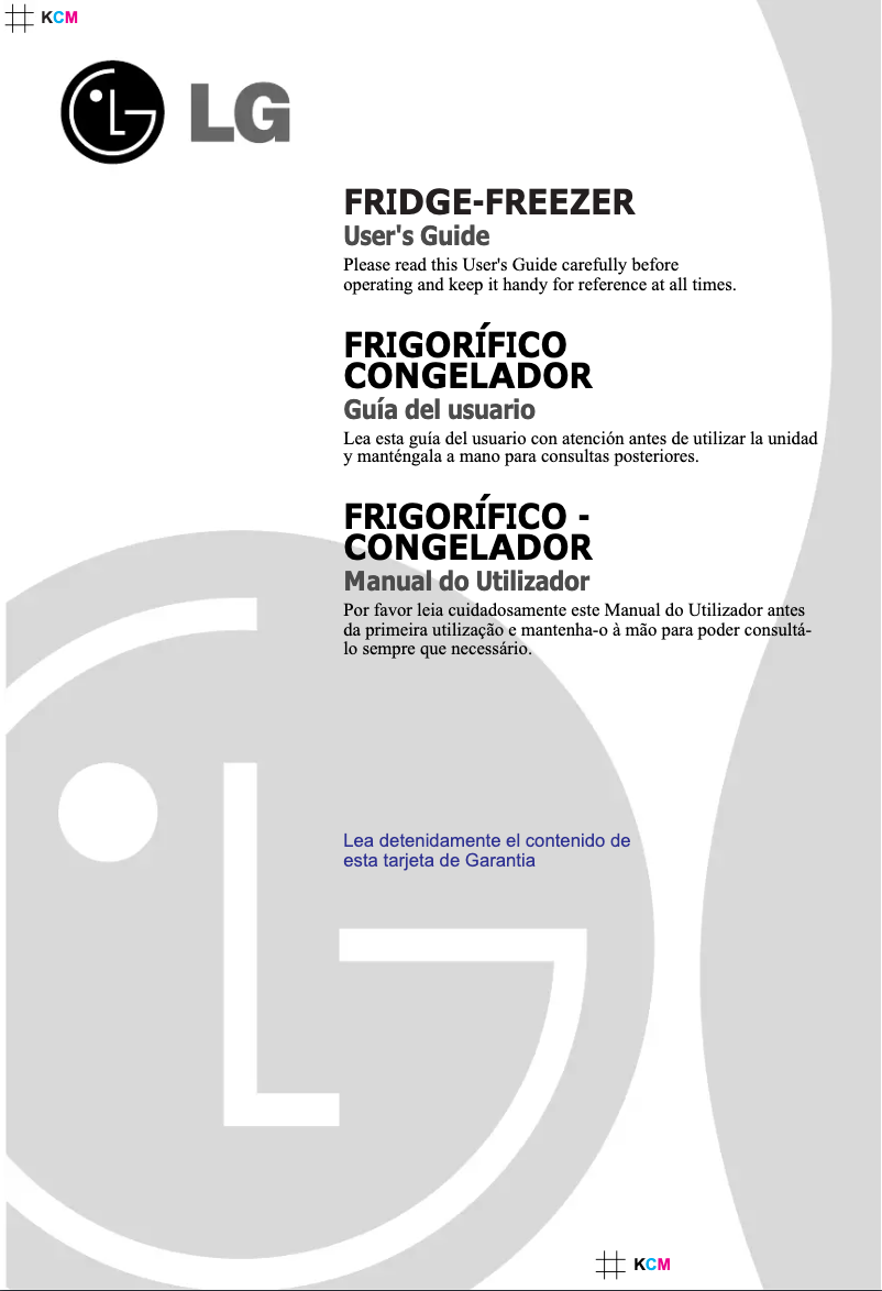 Page n°1 - Manuel utilisateur LG GR4490BWA