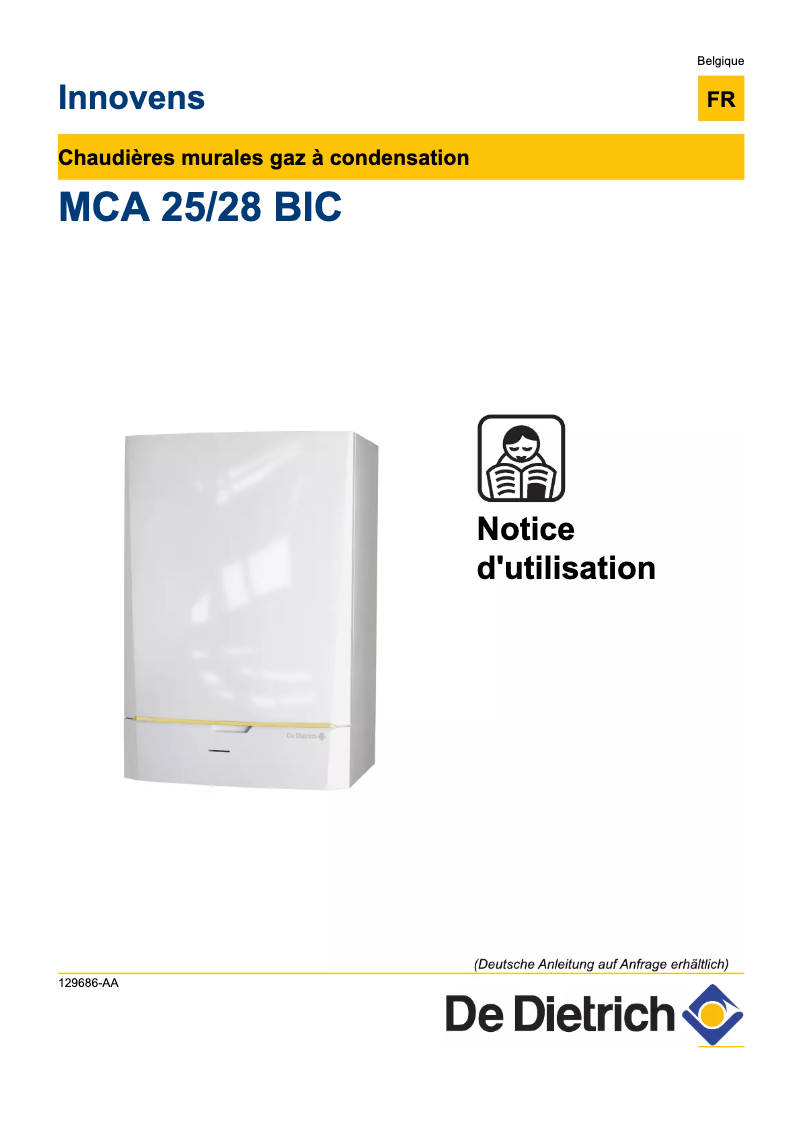 Page 1 de la notice Manuel utilisateur De Dietrich MCR 24/28 BIC